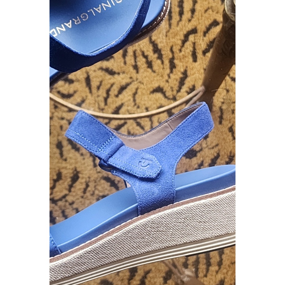 $190 Cole Haan Women's ØG Blue Suede Peyton Flatform Sandals Sz 9.5 W32542 - Picture 3 of 9